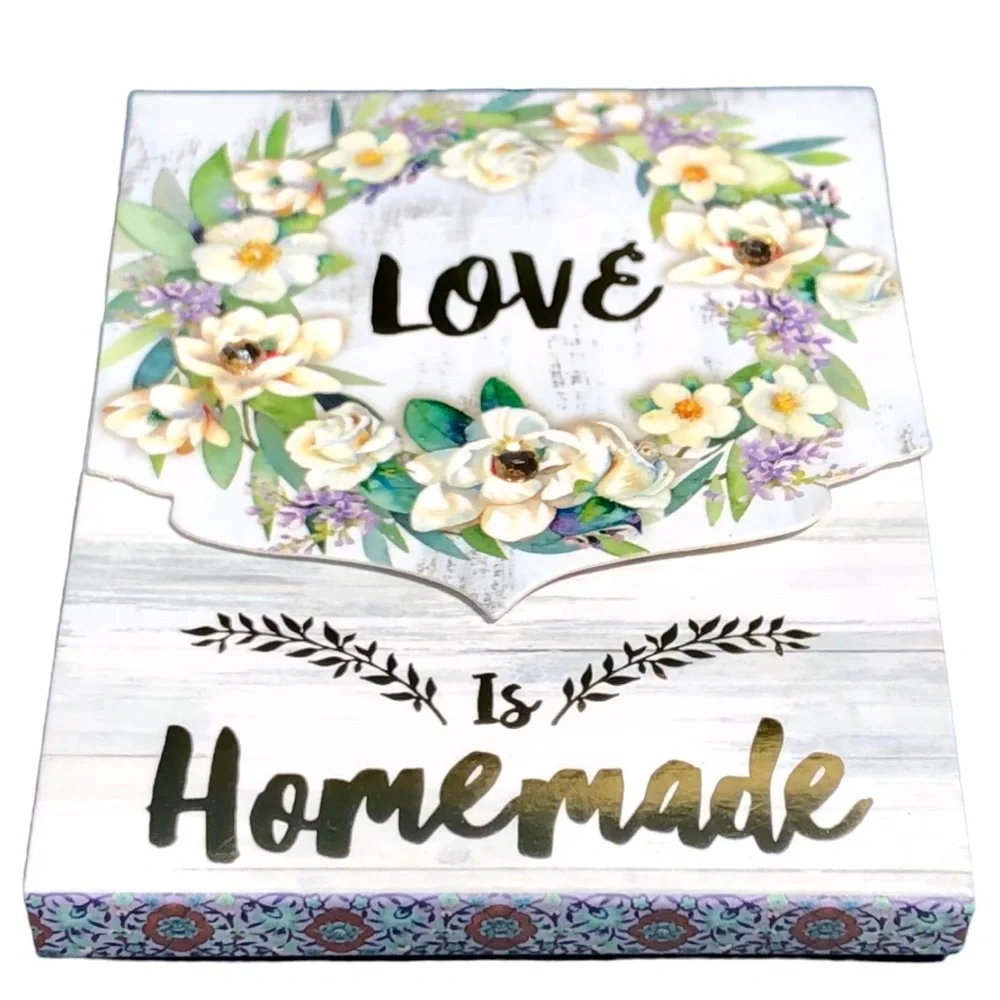 Punch Studio Embellished Mini Notepad ~ Love is Homemade (60759)